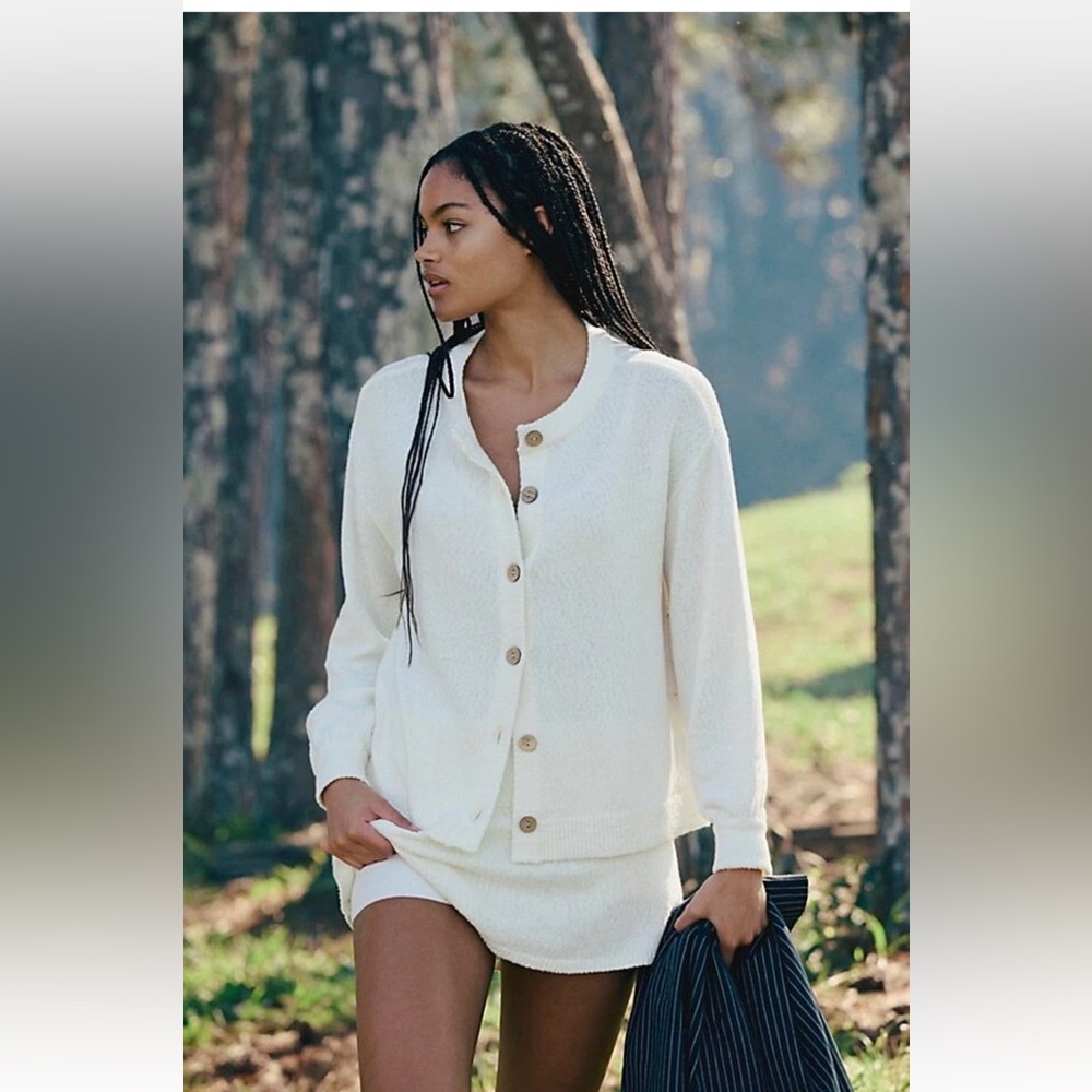 $125 Free People Beach Cream Ameena Sweater and Skort Set Size XL